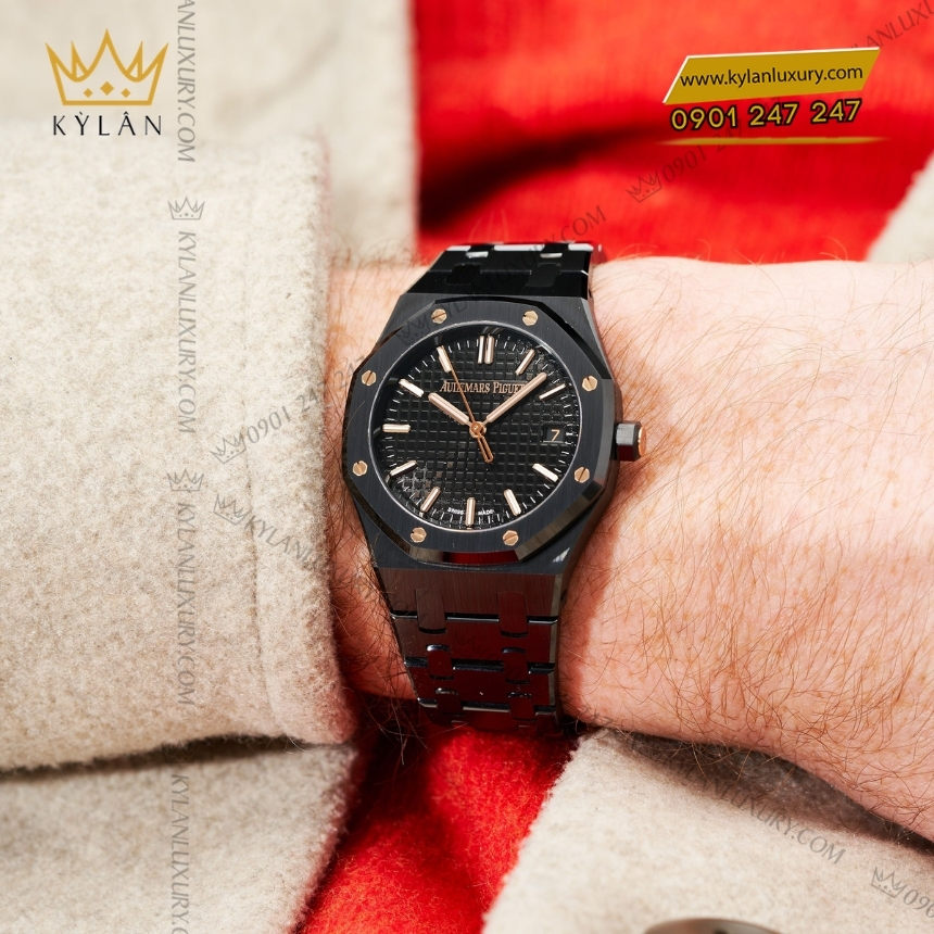 Kỳ Lân Luxury royal oak selfwinding black ceramic 34mm 77350ce 2 Đồng hồ Royal Oak Selfwinding Black Ceramic 34mm 77350CE
