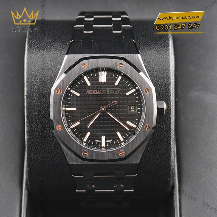 Kỳ Lân Luxury royal oak selfwinding black ceramic 34mm 77350ce 4 Đồng hồ Royal Oak Selfwinding Black Ceramic 34mm 77350CE