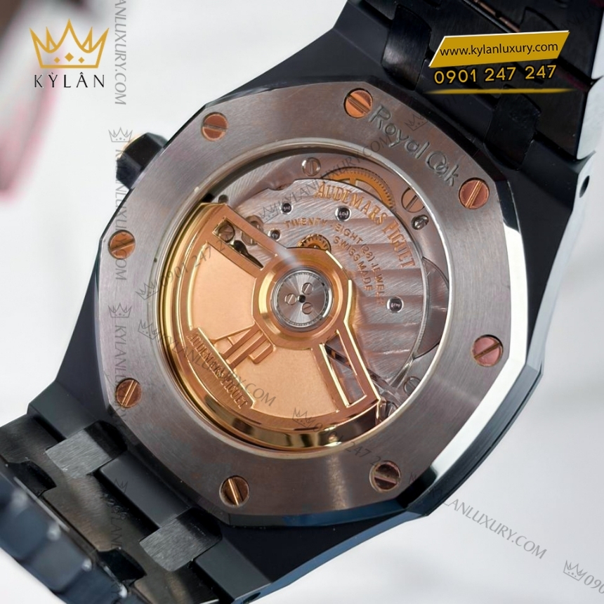 Kỳ Lân Luxury royal oak selfwinding black ceramic 34mm 77350ce 5 Đồng hồ Royal Oak Selfwinding Black Ceramic 34mm 77350CE