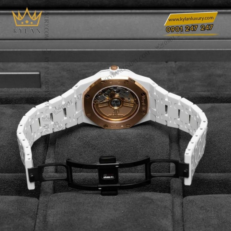 Đồng hồ Royal Oak Selfwinding ceramic trắng 34mm 77350CB
