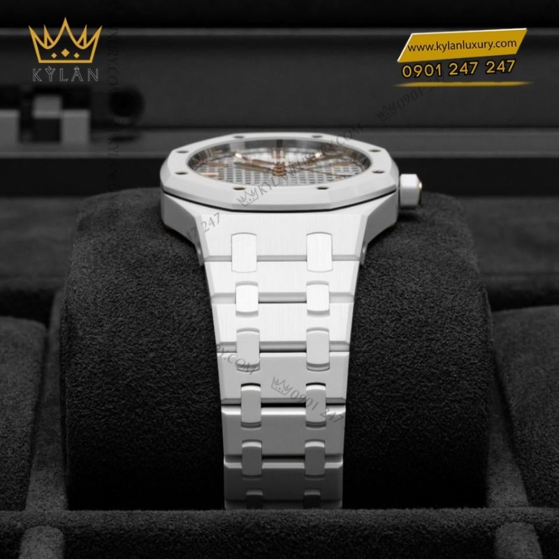 Đồng hồ Royal Oak Selfwinding ceramic trắng 34mm 77350CB