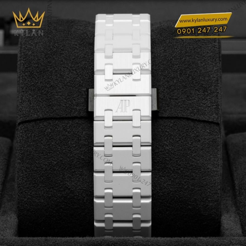 Đồng hồ Royal Oak Selfwinding ceramic trắng 34mm 77350CB