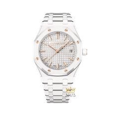 Đồng hồ Royal Oak Selfwinding ceramic trắng 34mm 77350CB