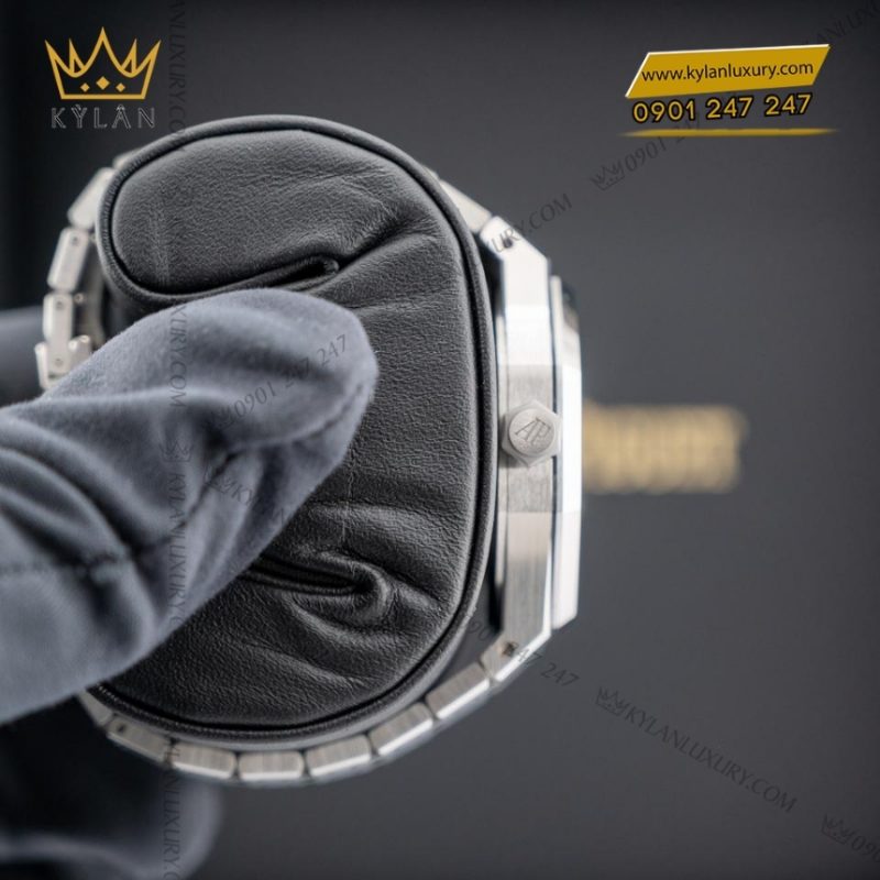 Đồng hồ Royal Oak thép mặt số xám 37mm 15550ST