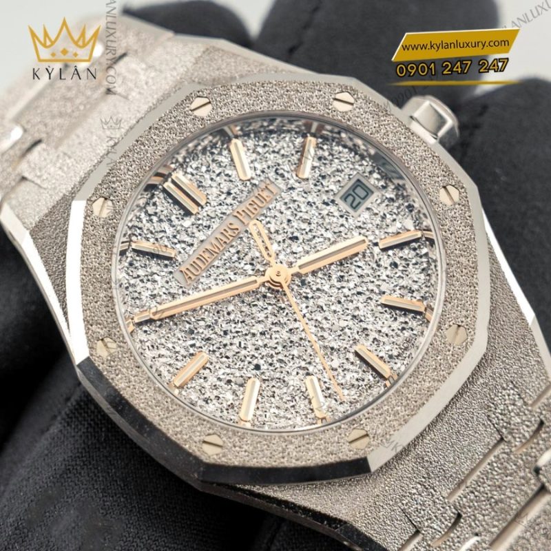 Đồng hồ Royal Oak vàng trắng mặt số Crystal Sand 34mm 77450BC