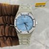 Đồng hồ Royal Oak mặt xanh nhạt vành kim 34mm 77451ST