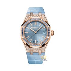 Đồng hồ Royal Oak Selfwinding xanh pastel đính kim cương 15551OR