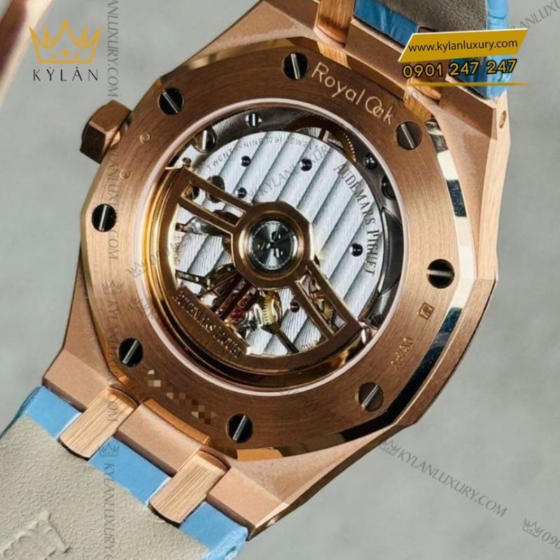 Đồng hồ Royal Oak Selfwinding xanh pastel đính kim cương 15551OR