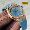 Đồng hồ Royal Oak Selfwinding xanh pastel đính kim cương 15551OR