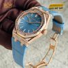 Đồng hồ Royal Oak Selfwinding xanh pastel đính kim cương 15551OR