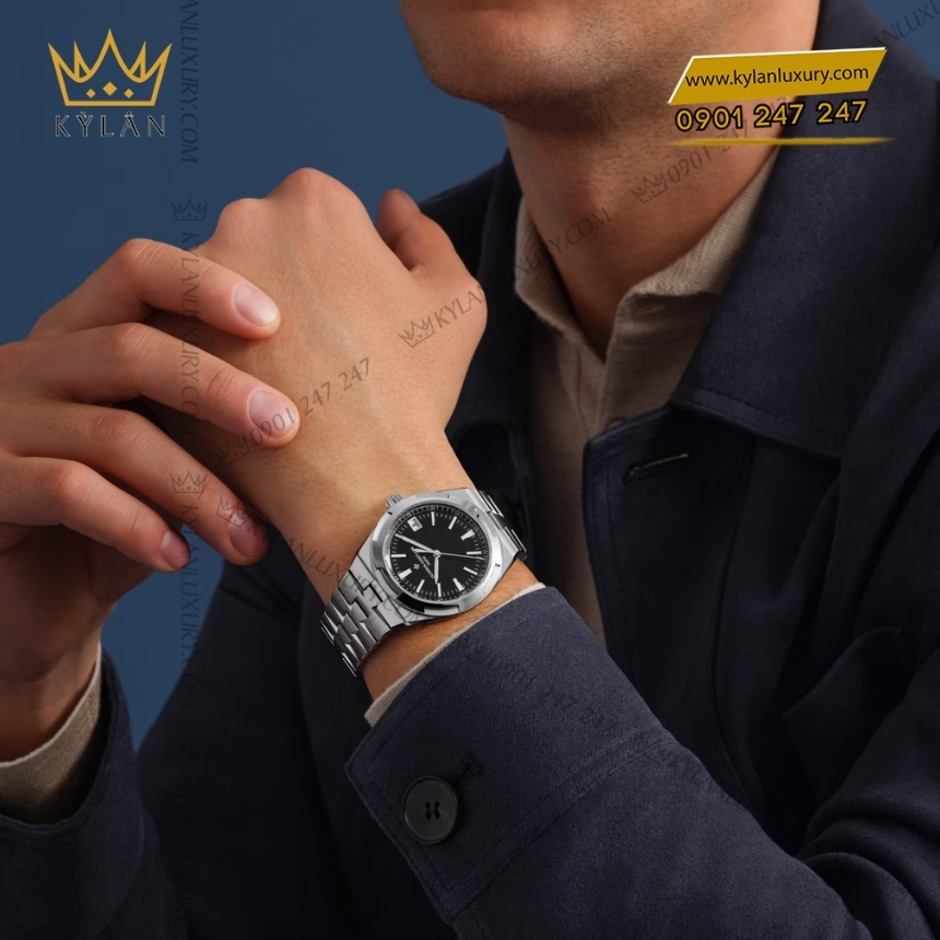 Kỳ Lân Luxury vacheron constantin overseas 4520v 210a b483 2 Đồng hồ Vacheron Constantin Overseas Self Winding thép mặt số đen 4520V