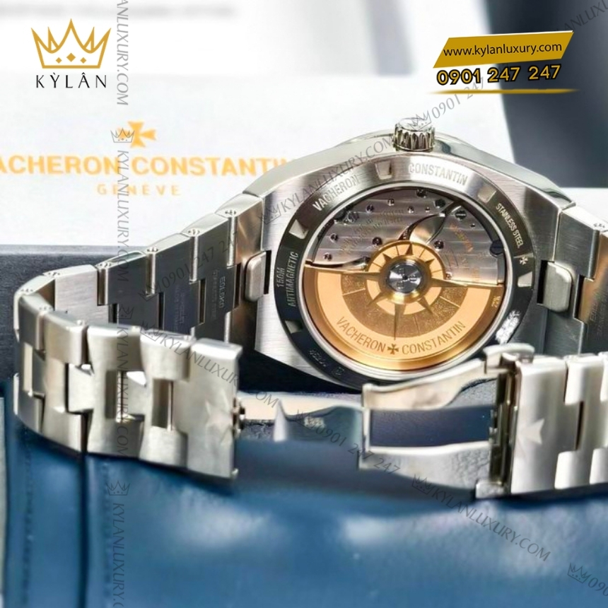 Kỳ Lân Luxury vacheron constantin overseas 4520v 210a b483 9 Đồng hồ Vacheron Constantin Overseas Self Winding thép mặt số đen 4520V