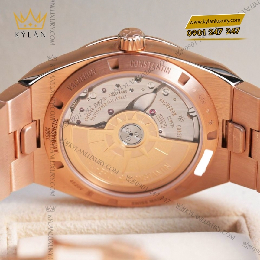 Kỳ Lân Luxury vacheron constantin overseas 4520v 210r b705 4 Đồng hồ Vacheron Constantin Overseas Self Winding mặt xanh dương 4520V