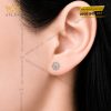 Bông tai vàng hồng Au750 đính kim cương