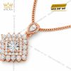 Dây chuyền vàng hồng Au750 đính kim cương
