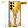 Điện thoại Samsung Galaxy S26 Ultra custom vàng Au750 đính kim cương và da cá sấu