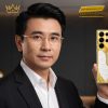 Điện thoại Samsung Galaxy S26 Ultra custom vàng Au750 đính kim cương và da cá sấu