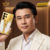 Điện thoại Samsung Galaxy S26 Ultra custom vàng Au750 đính kim cương và da cá sấu