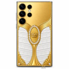 Điện thoại Samsung Galaxy S26 Ultra custom vàng Au750 đính kim cương và da cá sấu