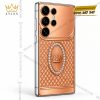 Điện thoại Samsung Galaxy S26 Ultra custom vàng hồng Au750 đính kim cương họa tiết mắt lưới
