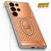 Điện thoại Samsung Galaxy S26 Ultra custom vàng hồng Au750 đính kim cương họa tiết mắt lưới