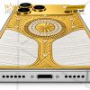 Điện thoại iPhone 18 Pro Max custom vàng Au750 đính kim cương và da cá sấu