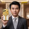 Điện thoại iPhone 18 Pro Max custom vàng Au750 đính kim cương và da cá sấu