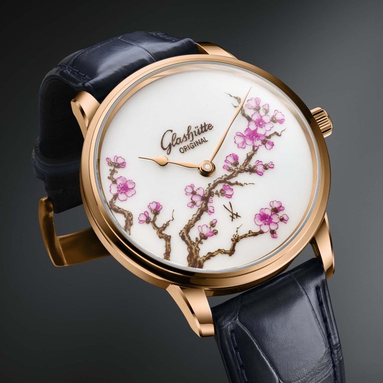 Kỳ Lân Luxury Glashutte Original Senator Meissen Cherry Blossom4 Đồng hồ Glashutte Original Senator Meissen Cherry Blossom