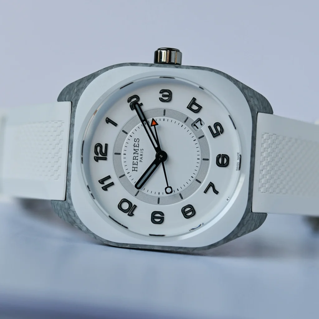 Đồng hồ Hermes H08 Bleu de Malte And Blanc Chantilly 2 Hermes H08