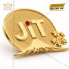 Logo JiT cài áo vàng Au750