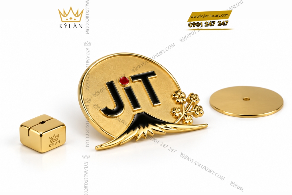Kỳ Lân Luxury Logo JiT cai ao vang Au750 5 Logo JiT cài áo vàng Au750