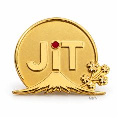 Logo JiT cài áo vàng Au750