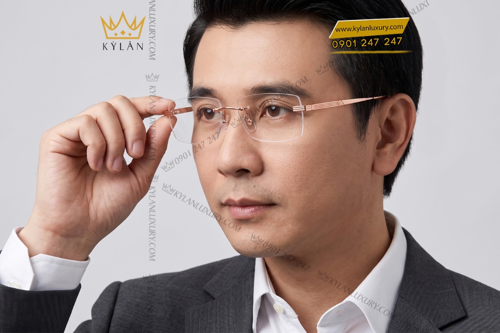 Mắt kính vàng hồng Au750