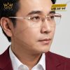 Mắt kính vàng hồng Au750 đính kim cương