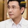 Mắt kính vàng hồng Au750 không viền đính kim cương