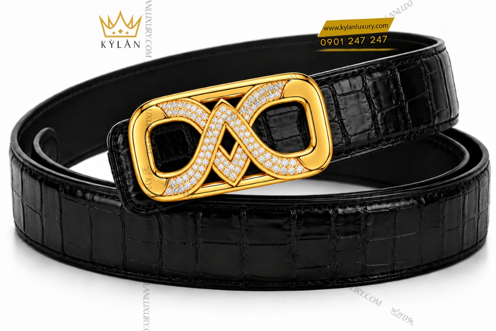 Kỳ Lân Luxury Mat that lung vang Au750 dinh kim cuong 6 Mặt thắt lưng vàng Au750 đính kim cương
