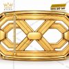 Mặt thắt lưng vàng Au750 đính kim cương logo Kỳ Lân