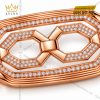 Mặt thắt lưng vàng hồng Au750 đính kim cương họa tiết mắt xích
