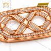 Mặt thắt lưng vàng hồng Au750 đính kim cương họa tiết mắt xích bát giác