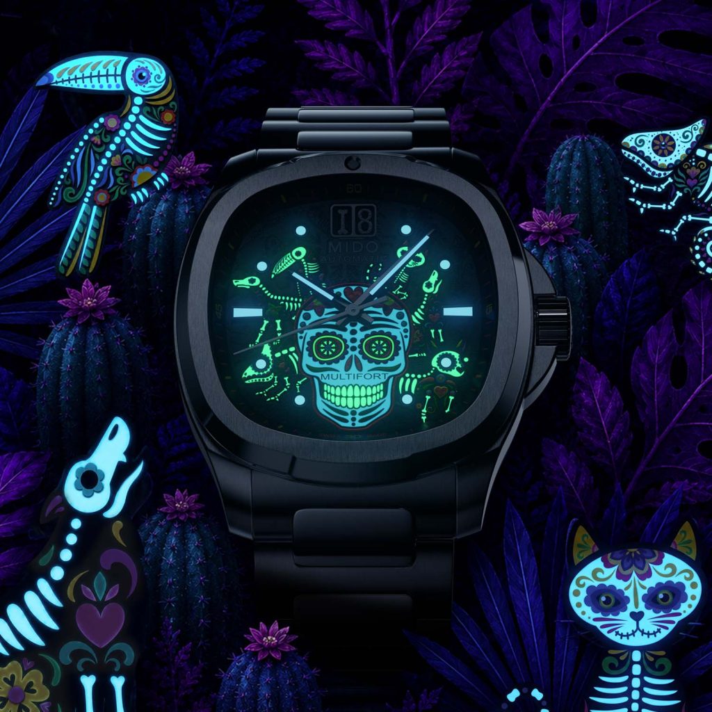 Kỳ Lân Luxury Mido Multifort TV Big Date Dia de los Muertos Alebrijes3 Đồng hồ Mido Multifort TV Big Date Dia de los Muertos Alebrijes