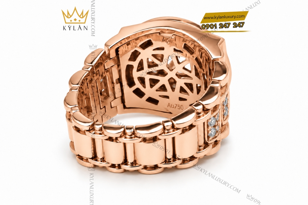 Nhẫn Kỳ Lân Signature vàng hồng Au750 đính kim cương chủ 6ly3