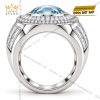 Nhẫn nam vàng Au750 đính đá topaz