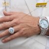 Nhẫn nam vàng Au750 đính đá topaz