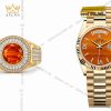 Nhẫn nam vàng Au750 đính đá sapphire cam