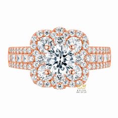Nhẫn nữ vàng hồng Au750 đính kim cương