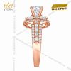 Nhẫn nữ vàng hồng Au750 đính kim cương