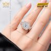 Nhẫn nữ vàng hồng Au750 đính kim cương