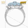 Nhẫn nữ vàng trắng Au750 đính sapphire xanh