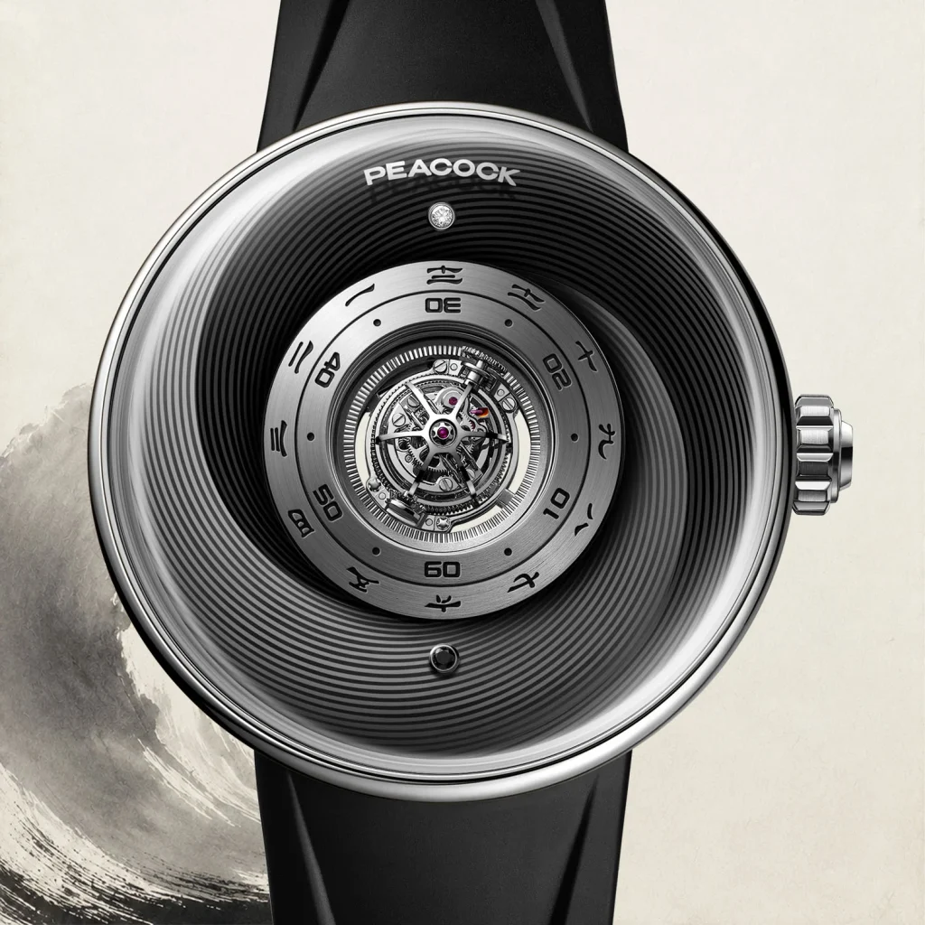 Đồng hồ Peacock Tai Chi Curved Guilloche