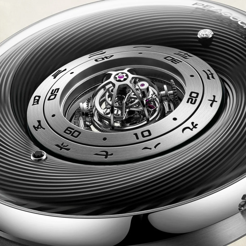 Kỳ Lân Luxury Peacock Tai Chi Curved Guilloche2 Đồng hồ Peacock Tai Chi Curved Guilloche